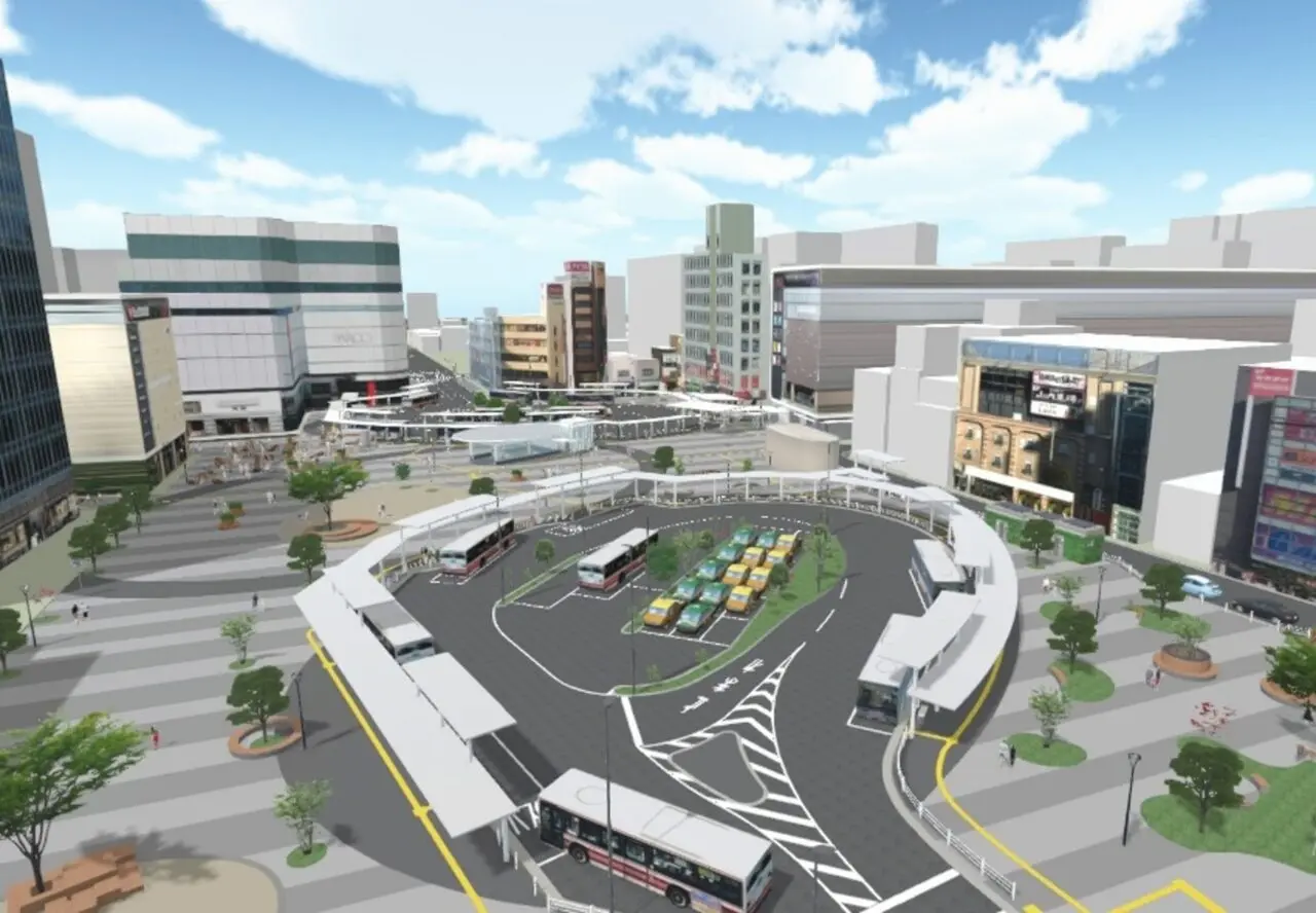 調布駅のロータリーの様子