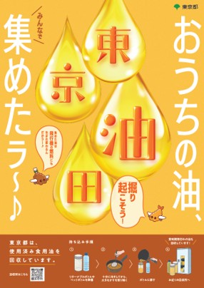 おうちの油集めたら東京油田と書かれた普及啓発ポスター